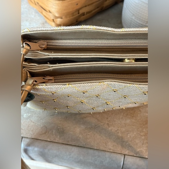 Vintage Warren Reed shoulder bag with gold bead accents in excellent condition! - Picture 8 of 12